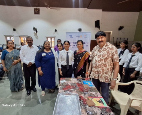 Leadership, Service & Fellowship The newly installed Interact Club Office Bearers with the guiding team and Rotary Club members.