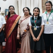 Winners of the Green Olympiad 2025-2026 with Principal and Sr Headmistress